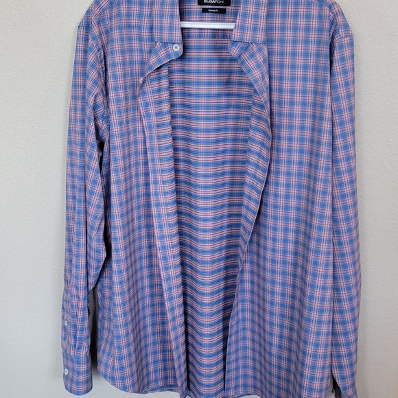BUGATCHI Classic Fit Men's Long Sleeve Plaid Button Down Multi Color Size Large - Picture 10 of 13